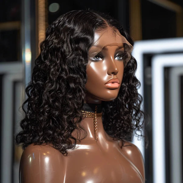 8 inch Virgin Hair 13X4 Lace Wig – Curly (Double Drawn)