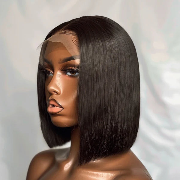 8 inch  Virgin Hair 5X5 Lace Wig – Straight (Single Drawn)