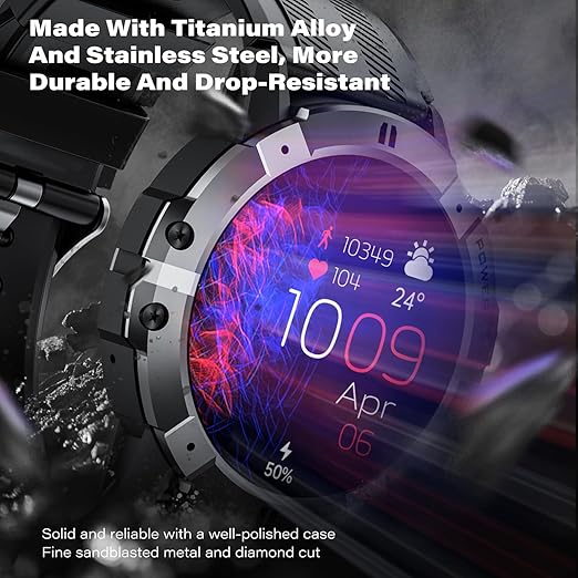 GoMore Tactical Fitness Smartwatch, 1ATM Waterproof (Silver)